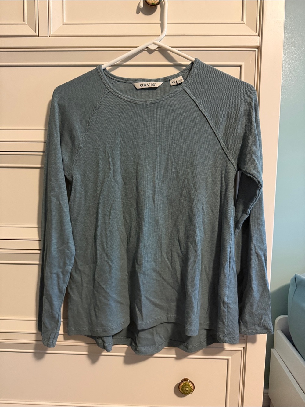 Orvis Long Sleeve Crewneck Tee in Slate Blue